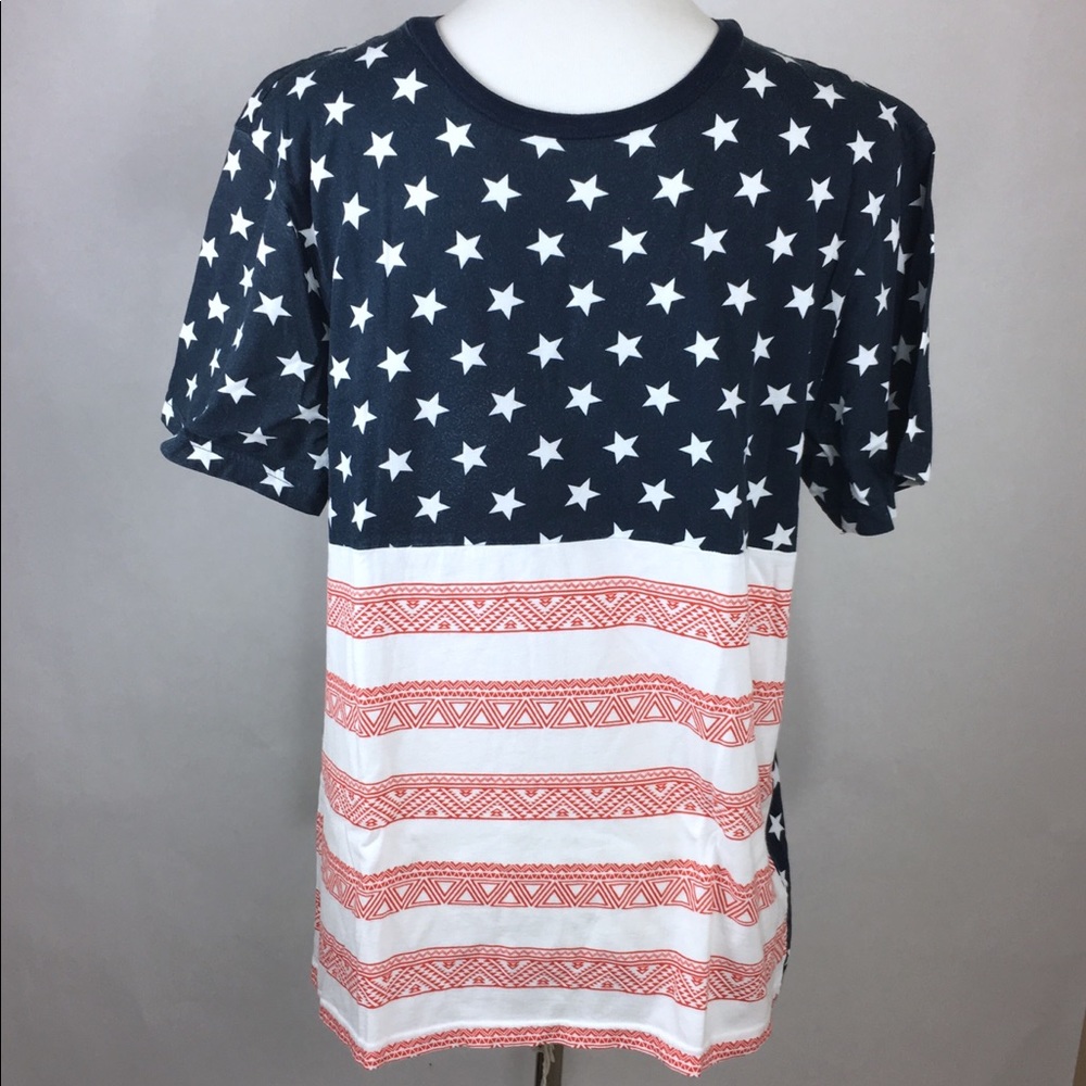 Rue 21 Carbon Patriotic Shirt Sz Large Teen Boy